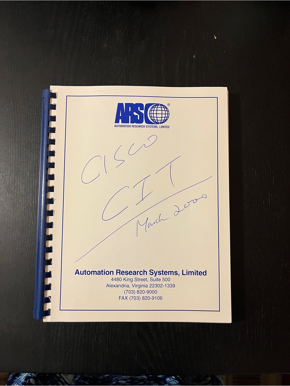 Cisco White Notebook with Blue Binding
